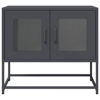 Mobile TV-Credenza TV-Console TV Antracite 68x39x60,5 cm in Acciaio Laminato a Freddo