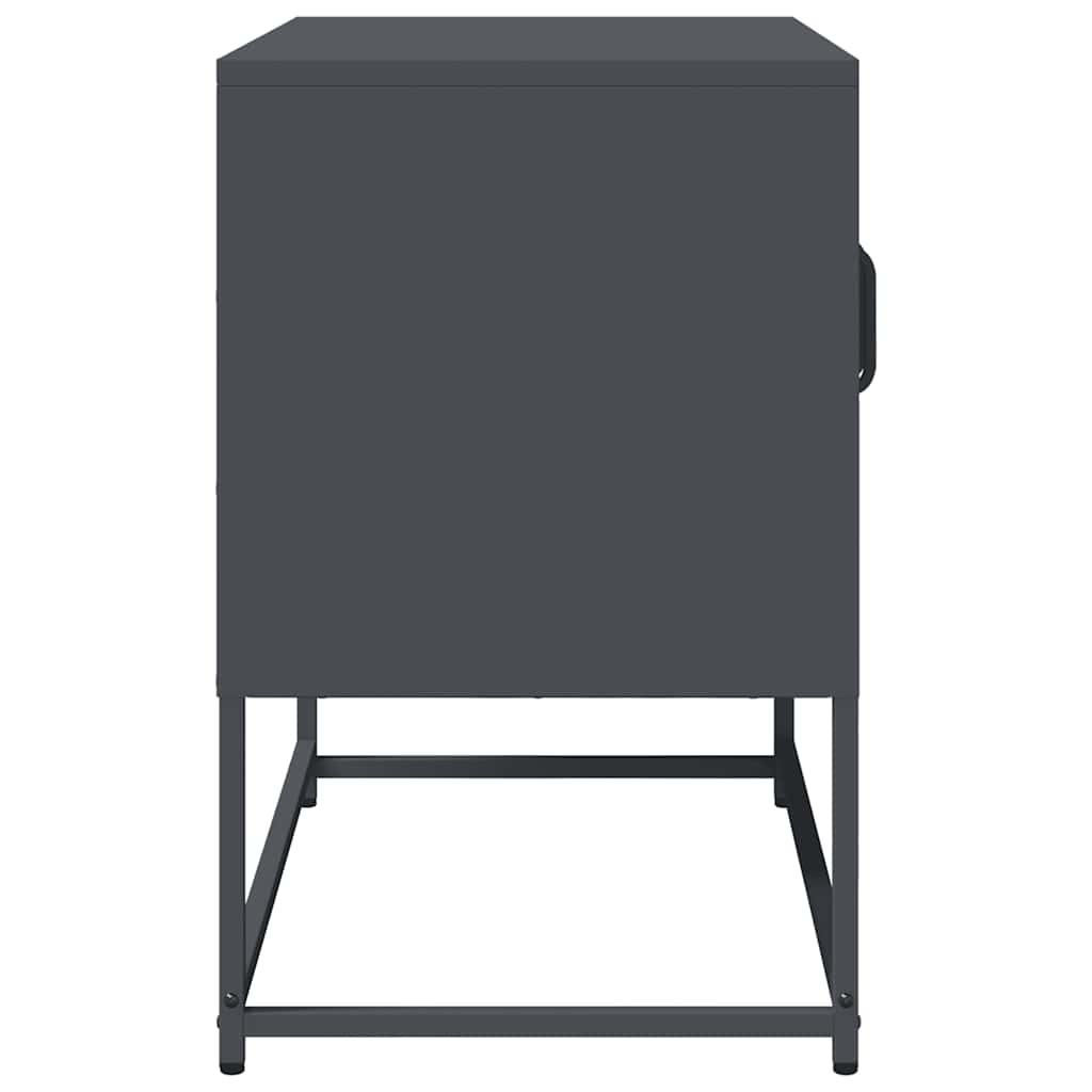 Mobile TV-Credenza TV-Console TV Antracite 68x39x60,5 cm in Acciaio Laminato a Freddo