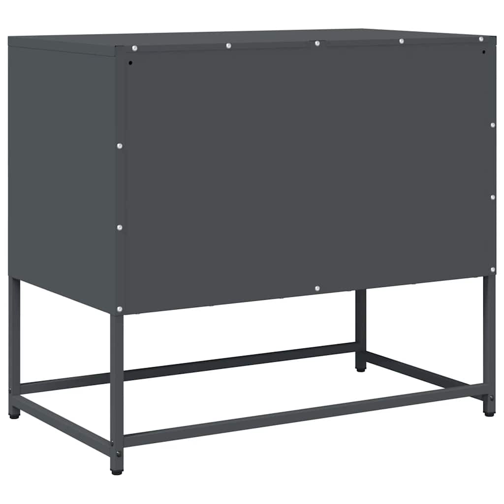 Mobile TV-Credenza TV-Console TV Antracite 68x39x60,5 cm in Acciaio Laminato a Freddo