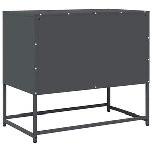 Mobile TV-Credenza TV-Console TV Antracite 68x39x60,5 cm in Acciaio Laminato a Freddo