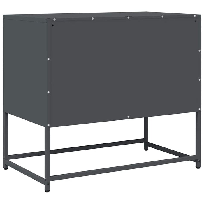 Mobile TV-Credenza TV-Console TV Antracite 68x39x60,5 cm in Acciaio Laminato a Freddo