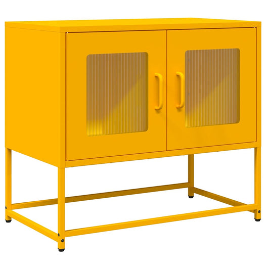 Mobile TV-Credenza TV-Console TV Giallo Senape 68x39x60,5 Acciaio Laminato a Freddo