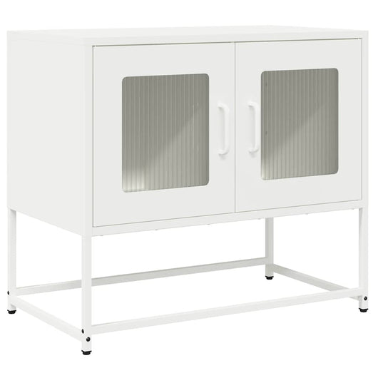 Mobile TV-Credenza TV-Console TV Bianco 68x39x60,5 cm in Acciaio Laminato a Freddo