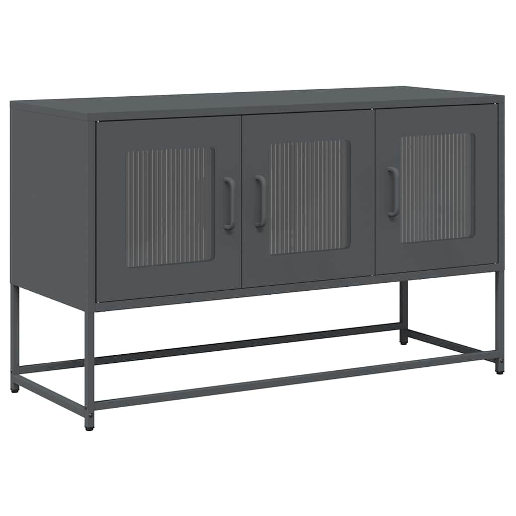 Mobile TV-Credenza TV-Console TV Antracite 100,5x39x60,5 cm Acciaio Laminato a Freddo