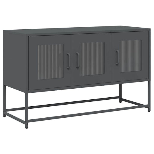 Mobile TV-Credenza TV-Console TV Antracite 100,5x39x60,5 cm Acciaio Laminato a Freddo