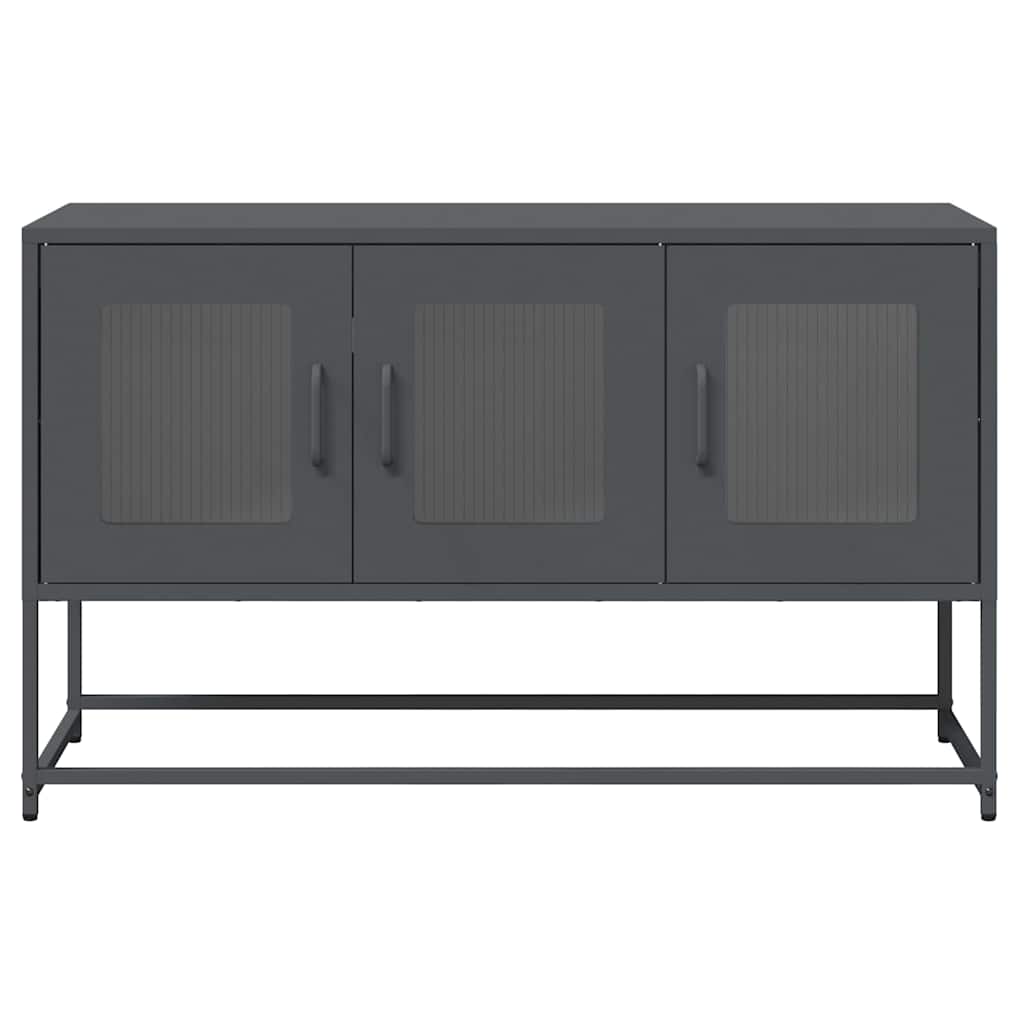 Mobile TV-Credenza TV-Console TV Antracite 100,5x39x60,5 cm Acciaio Laminato a Freddo