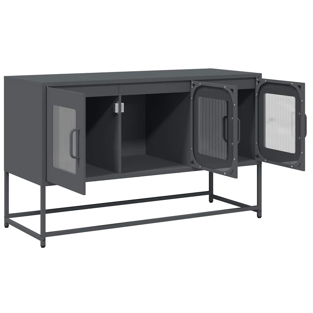 Mobile TV-Credenza TV-Console TV Antracite 100,5x39x60,5 cm Acciaio Laminato a Freddo