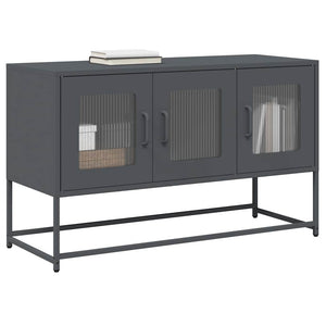 Mobile TV-Credenza TV-Console TV Antracite 100,5x39x60,5 cm Acciaio Laminato a Freddo