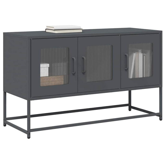 Mobile TV-Credenza TV-Console TV Antracite 100,5x39x60,5 cm Acciaio Laminato a Freddo