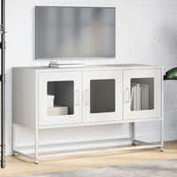 Mobile TV-Credenza TV-Console TV Bianco 100,5x39x60,5 cm in Acciaio Laminato a Freddo