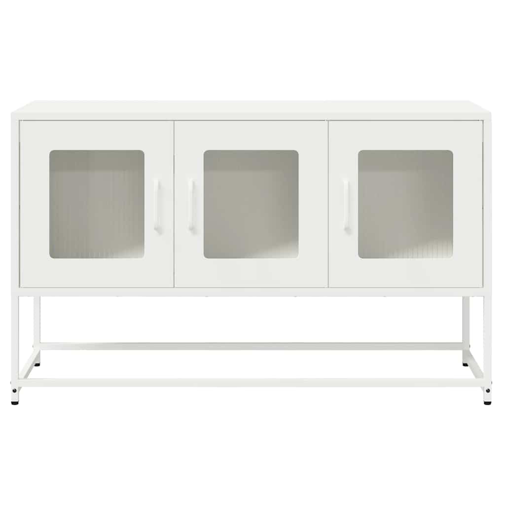 Mobile TV-Credenza TV-Console TV Bianco 100,5x39x60,5 cm in Acciaio Laminato a Freddo