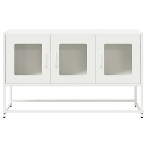 Mobile TV-Credenza TV-Console TV Bianco 100,5x39x60,5 cm in Acciaio Laminato a Freddo