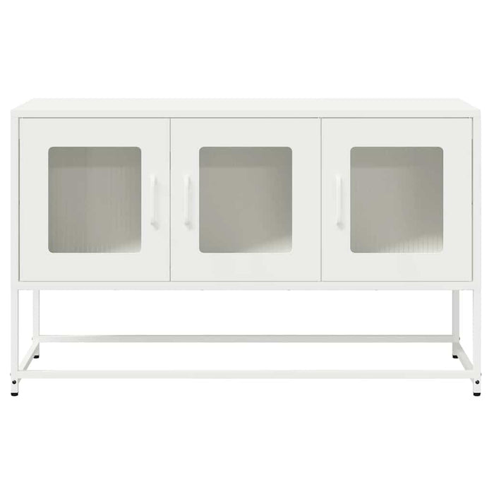 Mobile TV-Credenza TV-Console TV Bianco 100,5x39x60,5 cm in Acciaio Laminato a Freddo