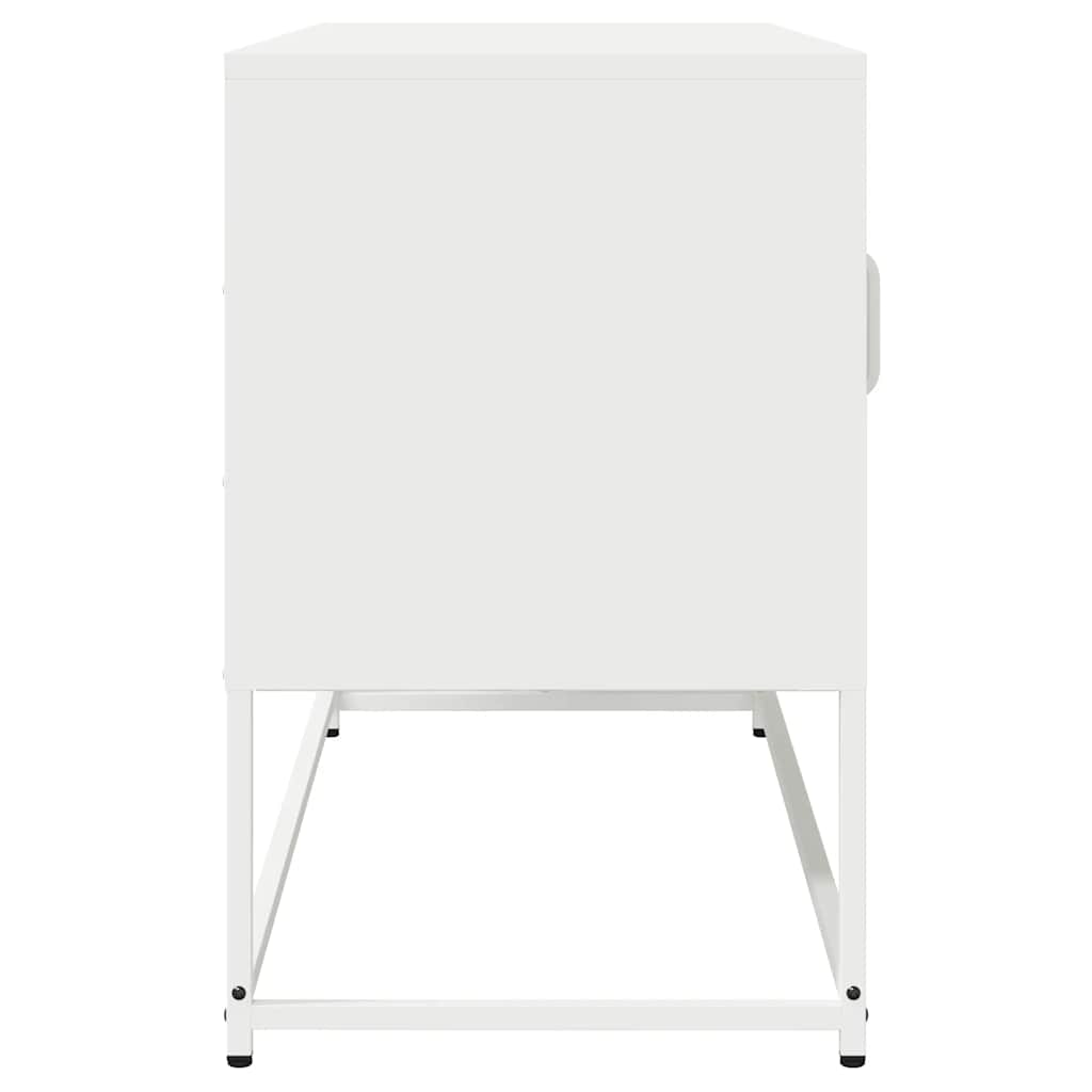 Mobile TV-Credenza TV-Console TV Bianco 100,5x39x60,5 cm in Acciaio Laminato a Freddo
