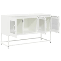 Mobile TV-Credenza TV-Console TV Bianco 100,5x39x60,5 cm in Acciaio Laminato a Freddo