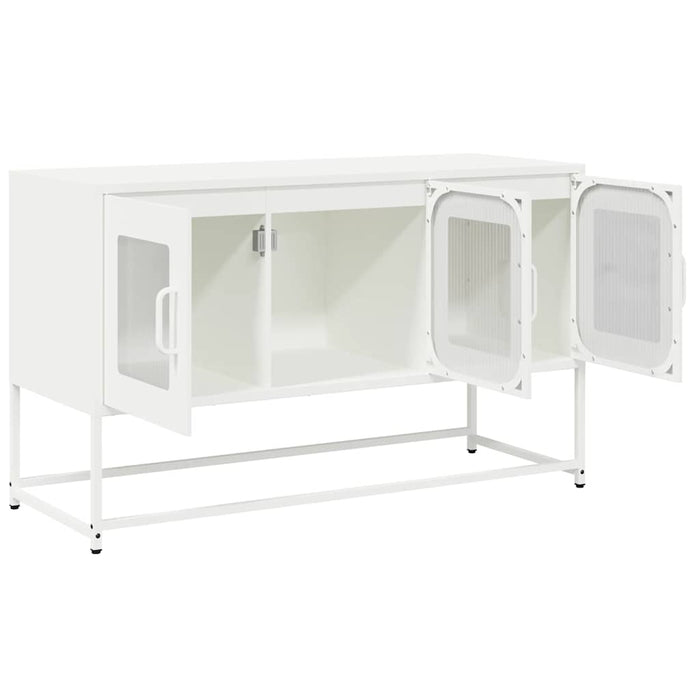Mobile TV-Credenza TV-Console TV Bianco 100,5x39x60,5 cm in Acciaio Laminato a Freddo