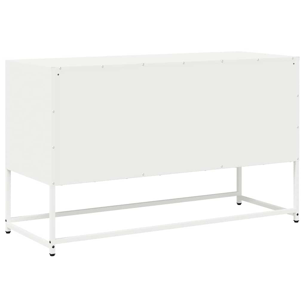 Mobile TV-Credenza TV-Console TV Bianco 100,5x39x60,5 cm in Acciaio Laminato a Freddo