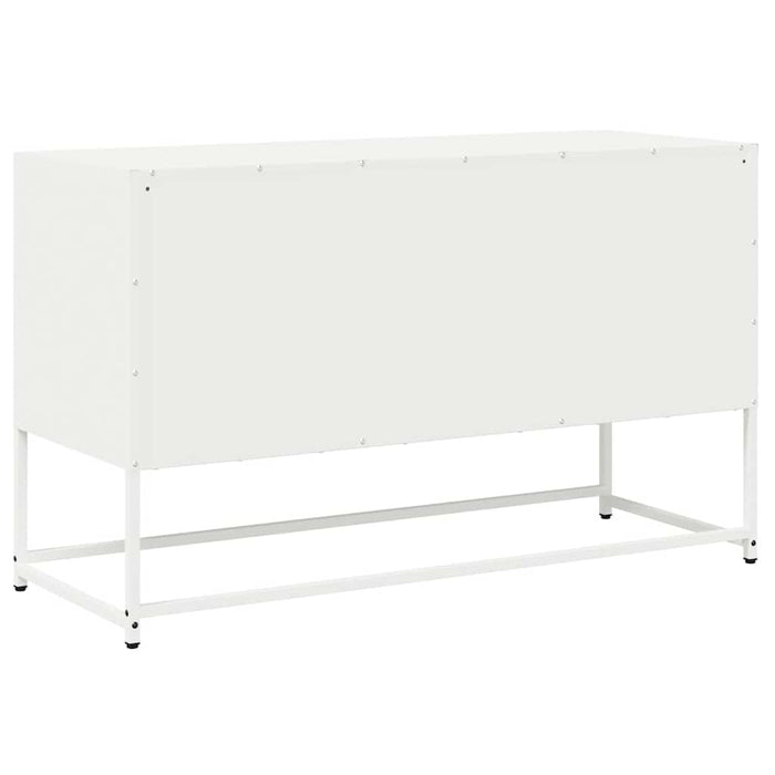 Mobile TV-Credenza TV-Console TV Bianco 100,5x39x60,5 cm in Acciaio Laminato a Freddo