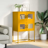 vidaXL Credenza Giallo Senape 68x39x107 cm in Acciaio