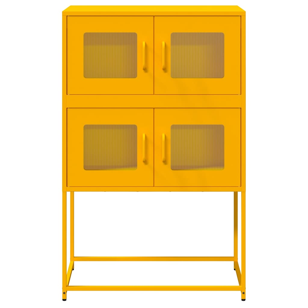 vidaXL Credenza Giallo Senape 68x39x107 cm in Acciaio