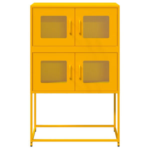 vidaXL Credenza Giallo Senape 68x39x107 cm in Acciaio
