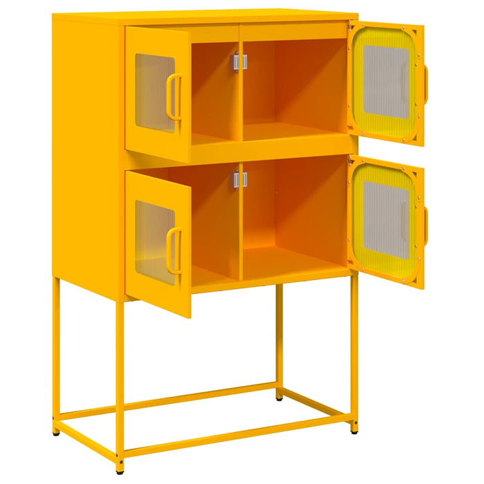 vidaXL Credenza Giallo Senape 68x39x107 cm in Acciaio