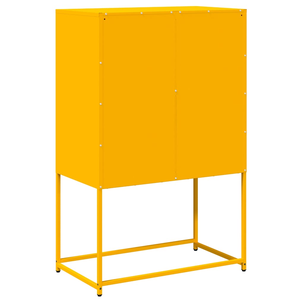 vidaXL Credenza Giallo Senape 68x39x107 cm in Acciaio