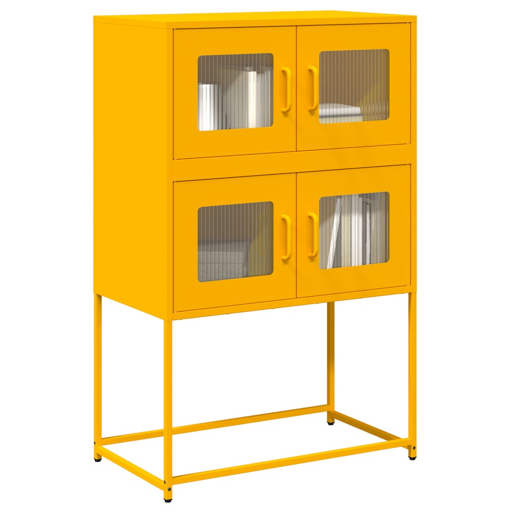 vidaXL Credenza Giallo Senape 68x39x107 cm in Acciaio