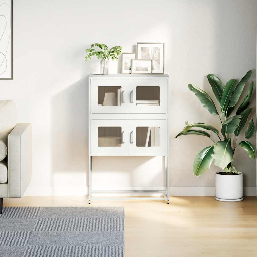 Credenza Bianca 68x39x107 cm in Acciaio 853349