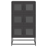 Credenza-Buffet-Armadio da cucina Nera 68x39x123 cm in Acciaio 176164