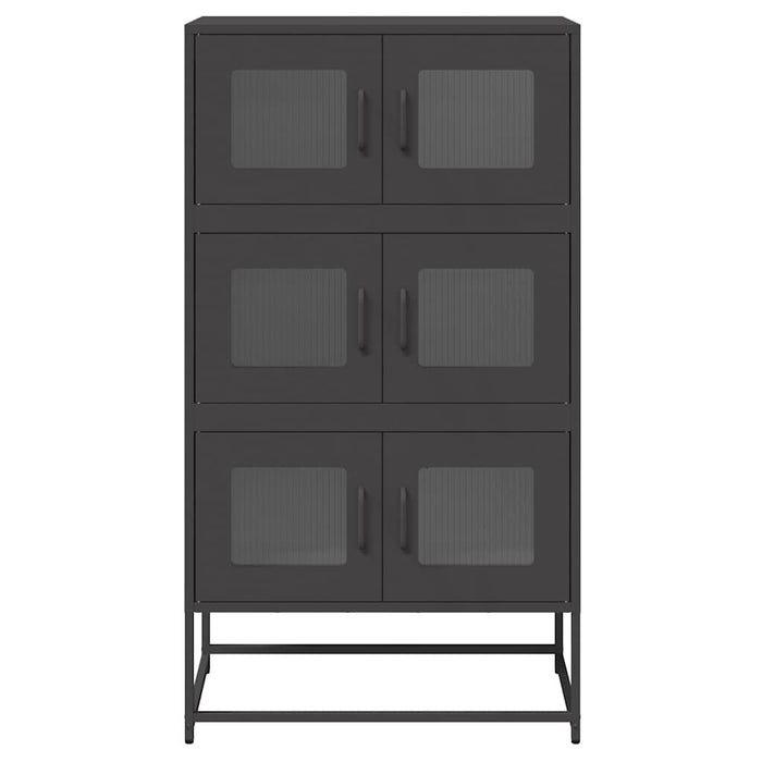 Credenza-Buffet-Armadio da cucina Nera 68x39x123 cm in Acciaio 176164