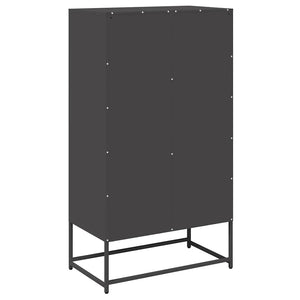 vidaXL Credenza Nera 68x39x123 cm in Acciaio