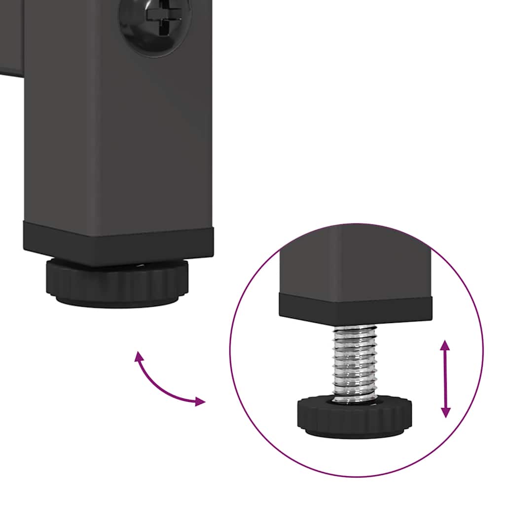 vidaXL Credenza Nera 68x39x123 cm in Acciaio