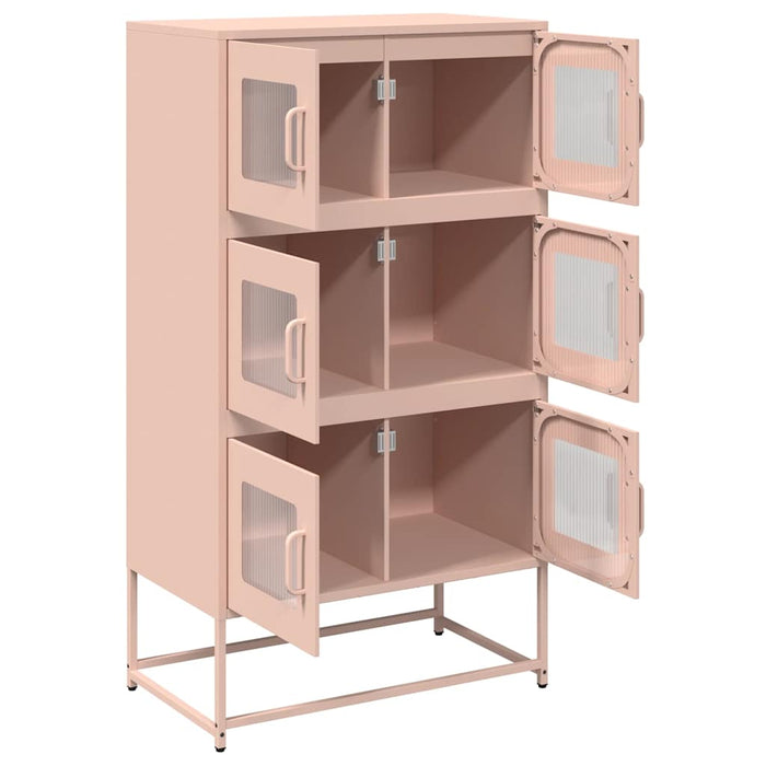 vidaXL Credenza Rosa 68x39x123 cm in Acciaio