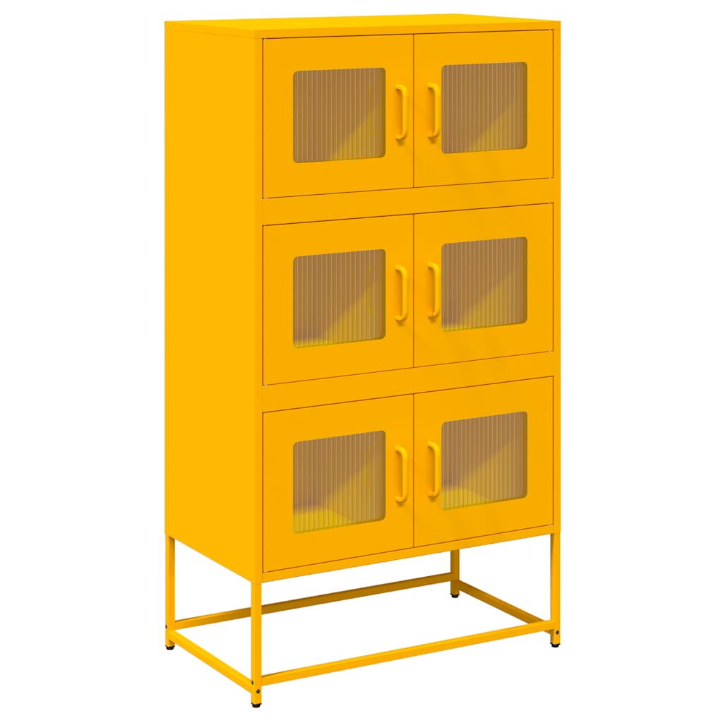 vidaXL Credenza Giallo Senape 68x39x123 cm in Acciaio