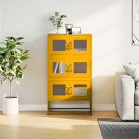 vidaXL Credenza Giallo Senape 68x39x123 cm in Acciaio