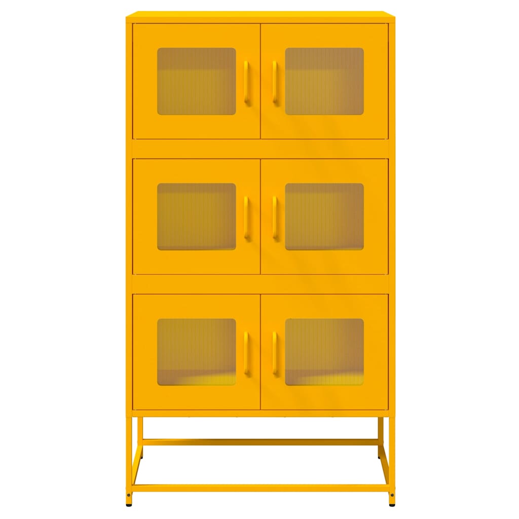 vidaXL Credenza Giallo Senape 68x39x123 cm in Acciaio