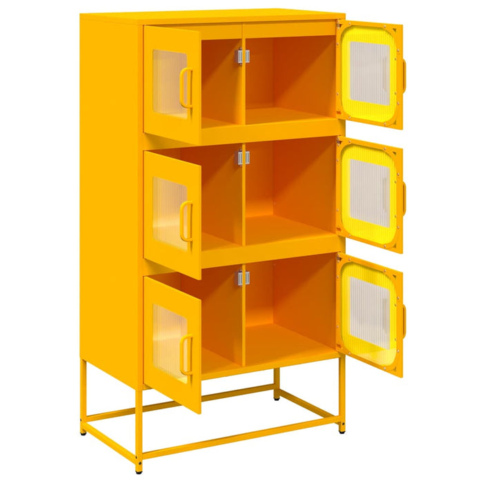 vidaXL Credenza Giallo Senape 68x39x123 cm in Acciaio