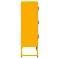 vidaXL Credenza Giallo Senape 68x39x123 cm in Acciaio