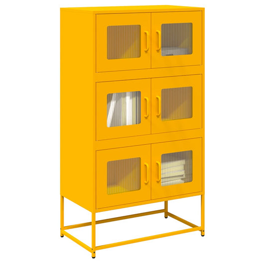 vidaXL Credenza Giallo Senape 68x39x123 cm in Acciaio