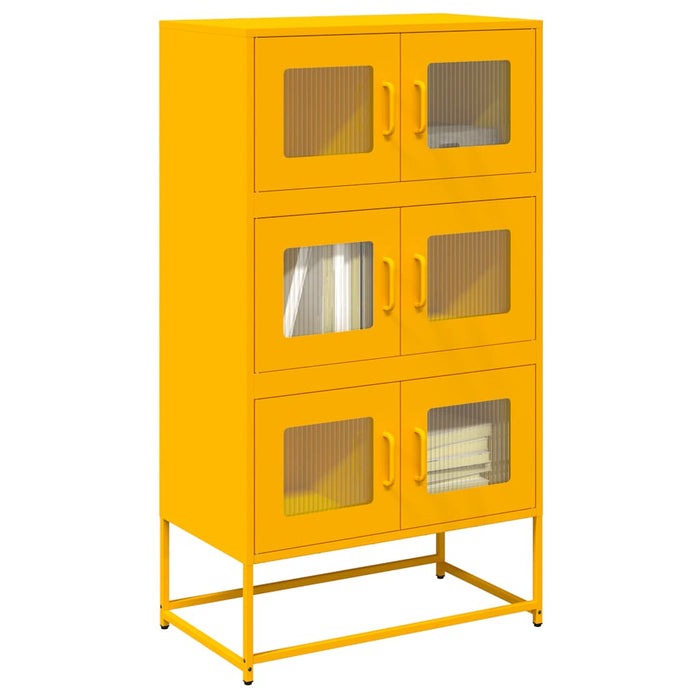 vidaXL Credenza Giallo Senape 68x39x123 cm in Acciaio