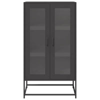 Credenza-Buffet-Armadio da cucina Nera 68x39x123 cm in Acciaio 908815