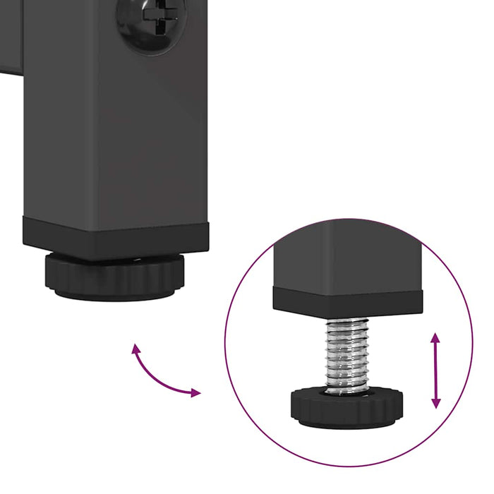 Credenza-Buffet-Armadio da cucina Nera 68x39x123 cm in Acciaio 908815