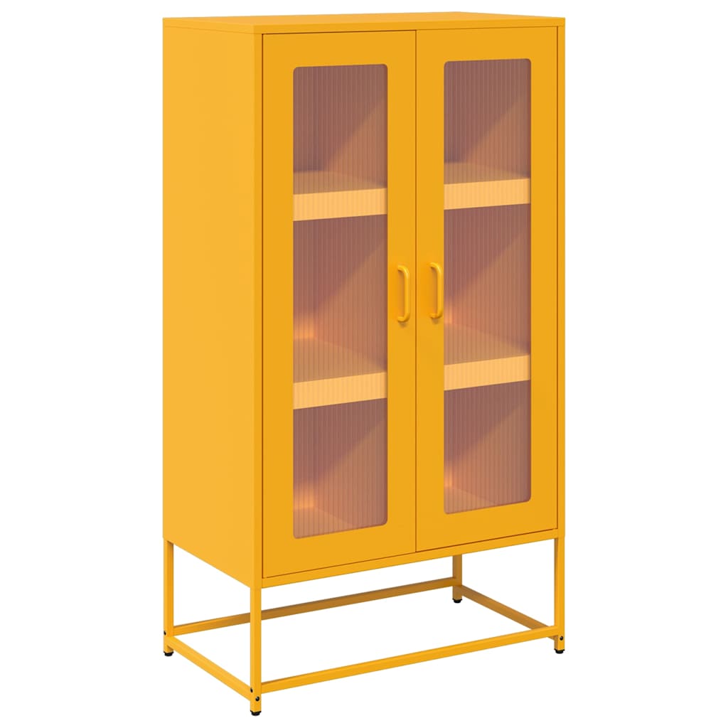 vidaXL Credenza Giallo Senape 68x39x123 cm in Acciaio