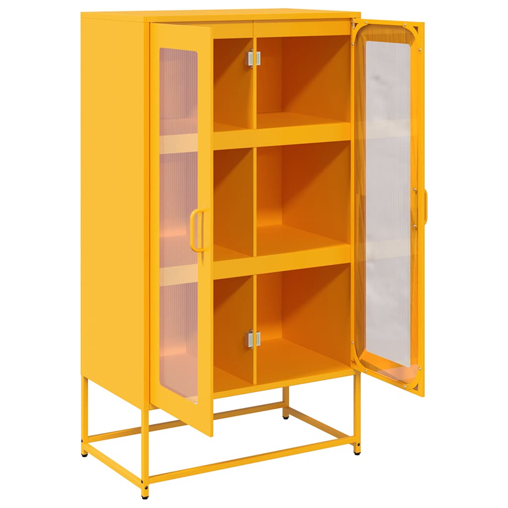 Credenza Giallo Senape 68x39x123 cm in Acciaio 853359