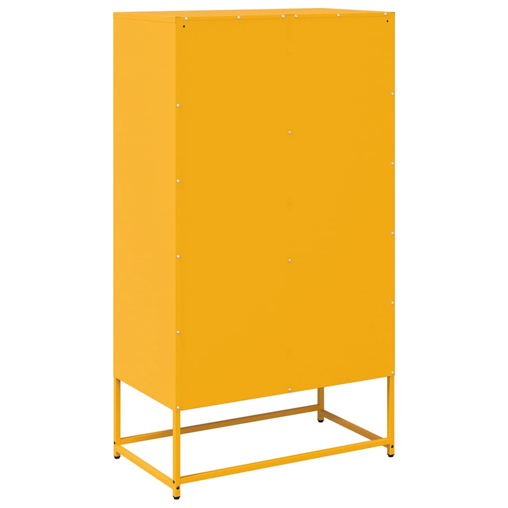 vidaXL Credenza Giallo Senape 68x39x123 cm in Acciaio