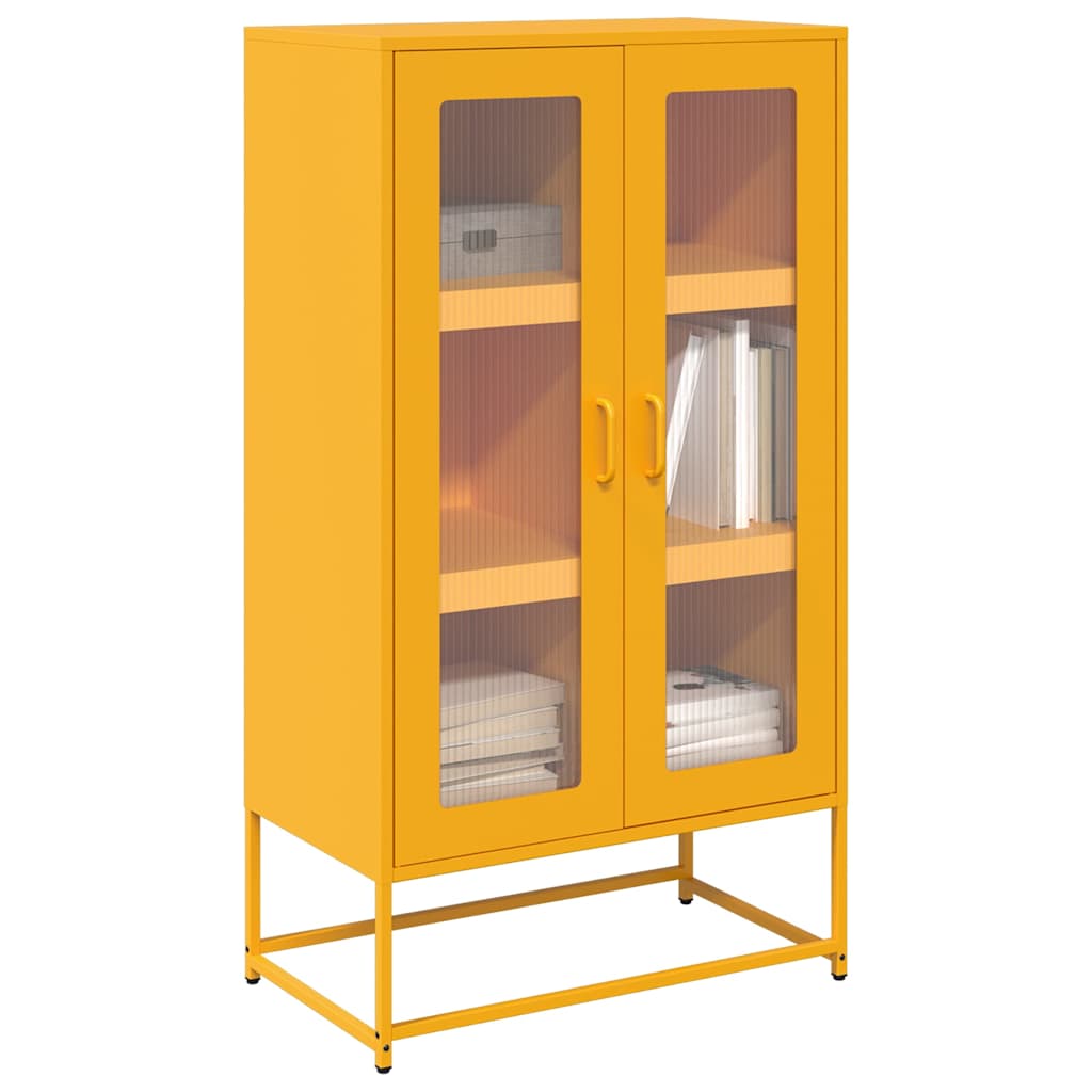 vidaXL Credenza Giallo Senape 68x39x123 cm in Acciaio