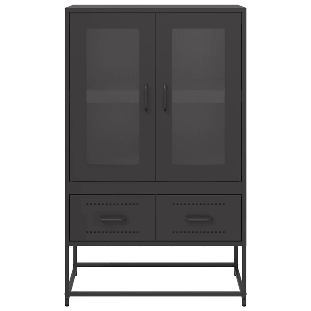 Credenza-Buffet-Armadio da cucina Nera 68x39x111,5 cm Acciaio 857253