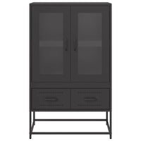 Credenza-Buffet-Armadio da cucina Nera 68x39x111,5 cm Acciaio 857253