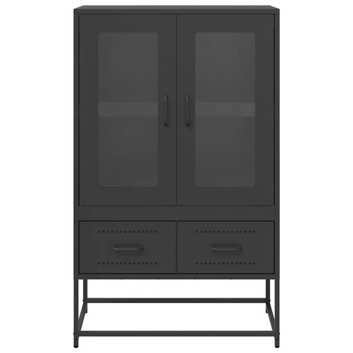 Credenza-Buffet-Armadio da cucina Nera 68x39x111,5 cm Acciaio 857253